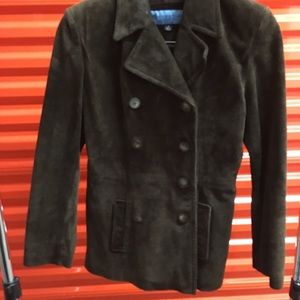 Kenneth Cole dark brown suede jacket Medium